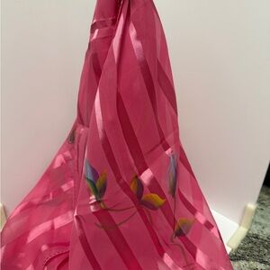 Scarf for neck or purse pink stripes